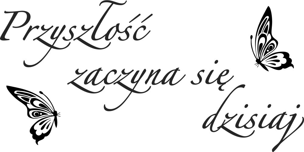 

Naklejka na ścianę Cytat Przyszłość dzisiaj 50cm