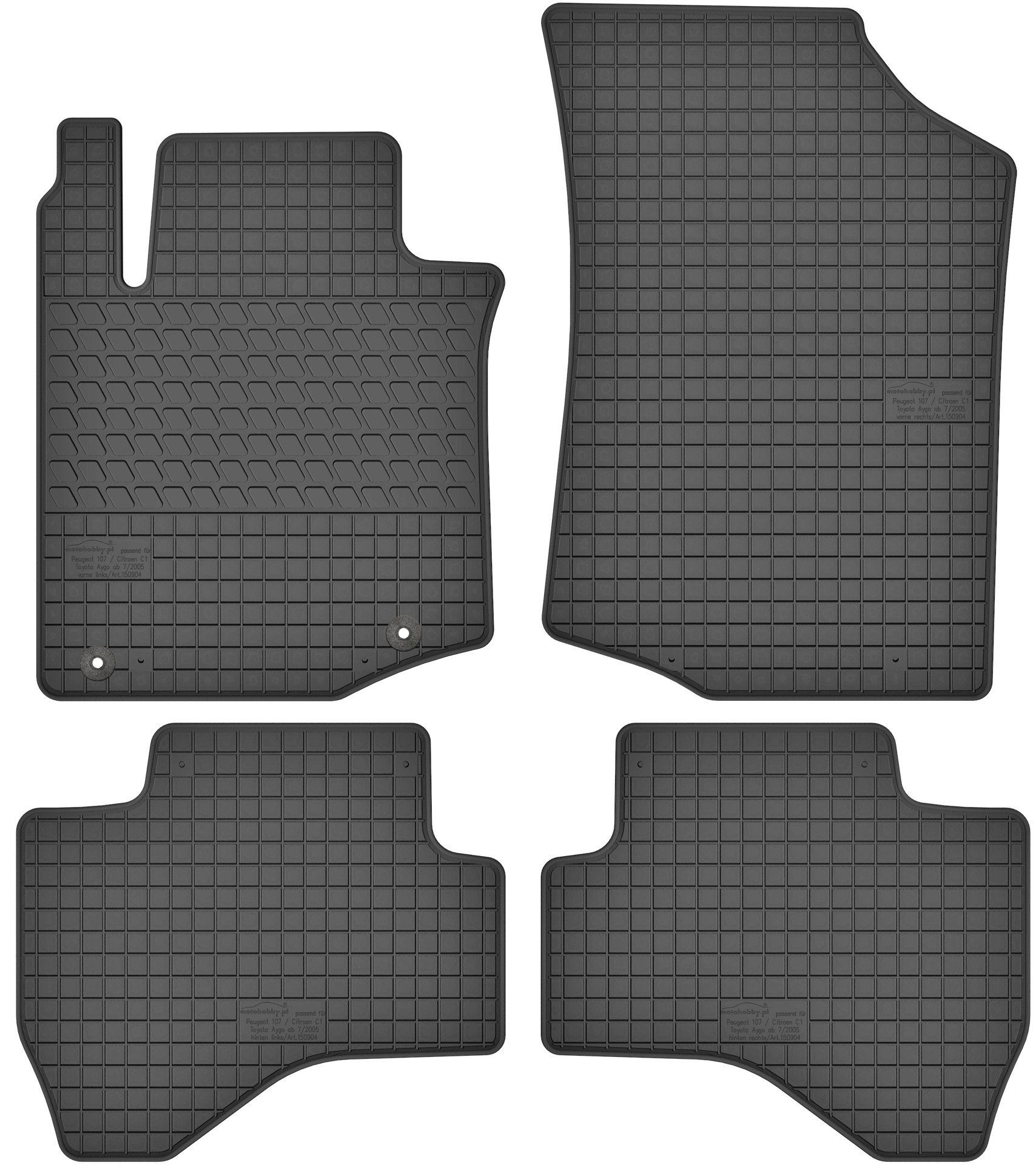 

Dywaniki gumowe do Citroen C1 I Peugeot 107 05-14