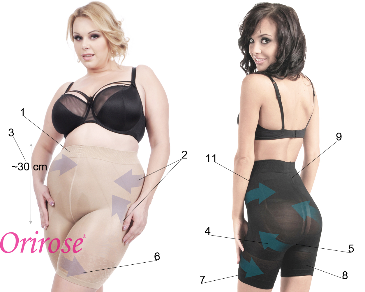 Orirose Majtki mocno WYSZCZUPLAJĄCE brzuch MODELUJĄCE talię uda pośladki Marka Orirose