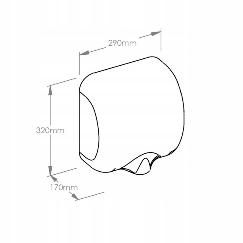 ELEKTRYCZNA SUSZARKA DO RĄK MERIDA EIB102 Materiał obudowy metal