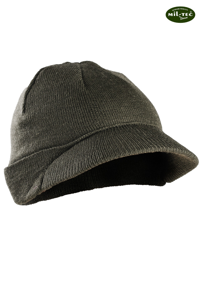 Wełniana CZAPKA Zimowa US JEEP Wełna Zielona OLIV Rozmiar uniwersalny