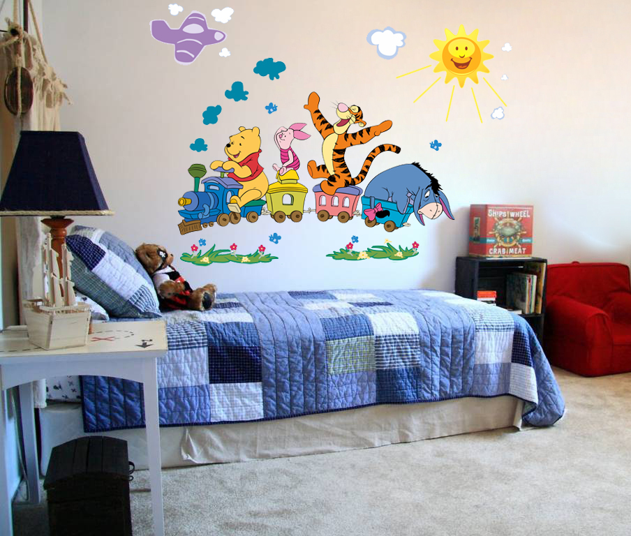Naklejki na ścianę Kubuś Puchatek POCIĄG 120x80 Bohater Kubuś Puchatek i Przyjaciele