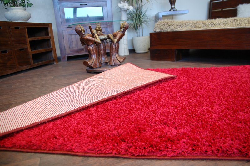 GRUBY DYWAN SHAGGY 5cm 200x450 cm bordo @68784 Kolor odcienie czerwieni