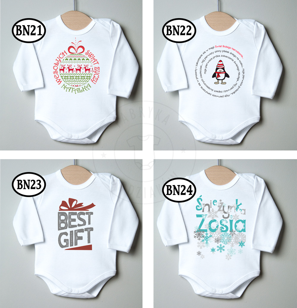 BODY świąteczne MIKOŁAJ na ŚWIĘTA 80 PREZENT WZORY Bohater brak