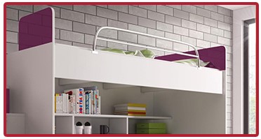 łóżko piętrowe DZIECIĘCY RAJ 2 ze schodkami (bez stelaży i materacy) połysk Marka Just Meble