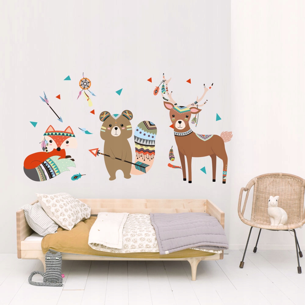 Naklejka ścienna MIŚ LISEK SOWA JELEŃ indianin XXL Bohater Inny