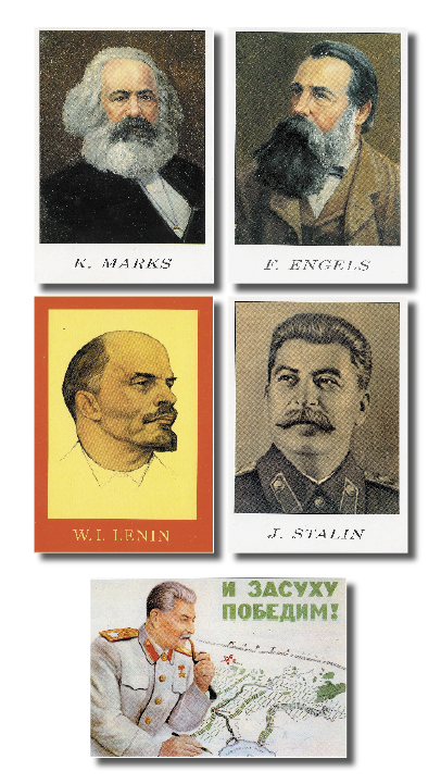 Marx Engels Lenin Stalin Postcard Set 5PC