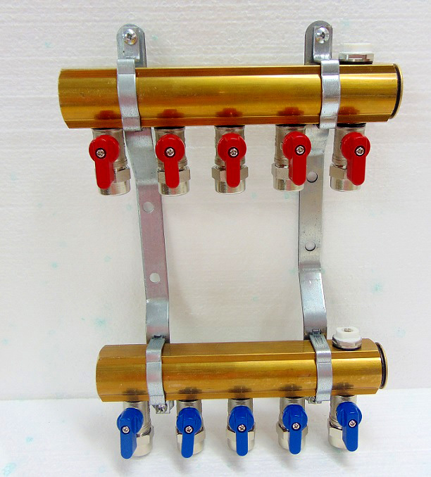 ROZDZIELACZ 5 MOSIĘŻNY zaworki ze złączką pex 16 Kod producenta brak