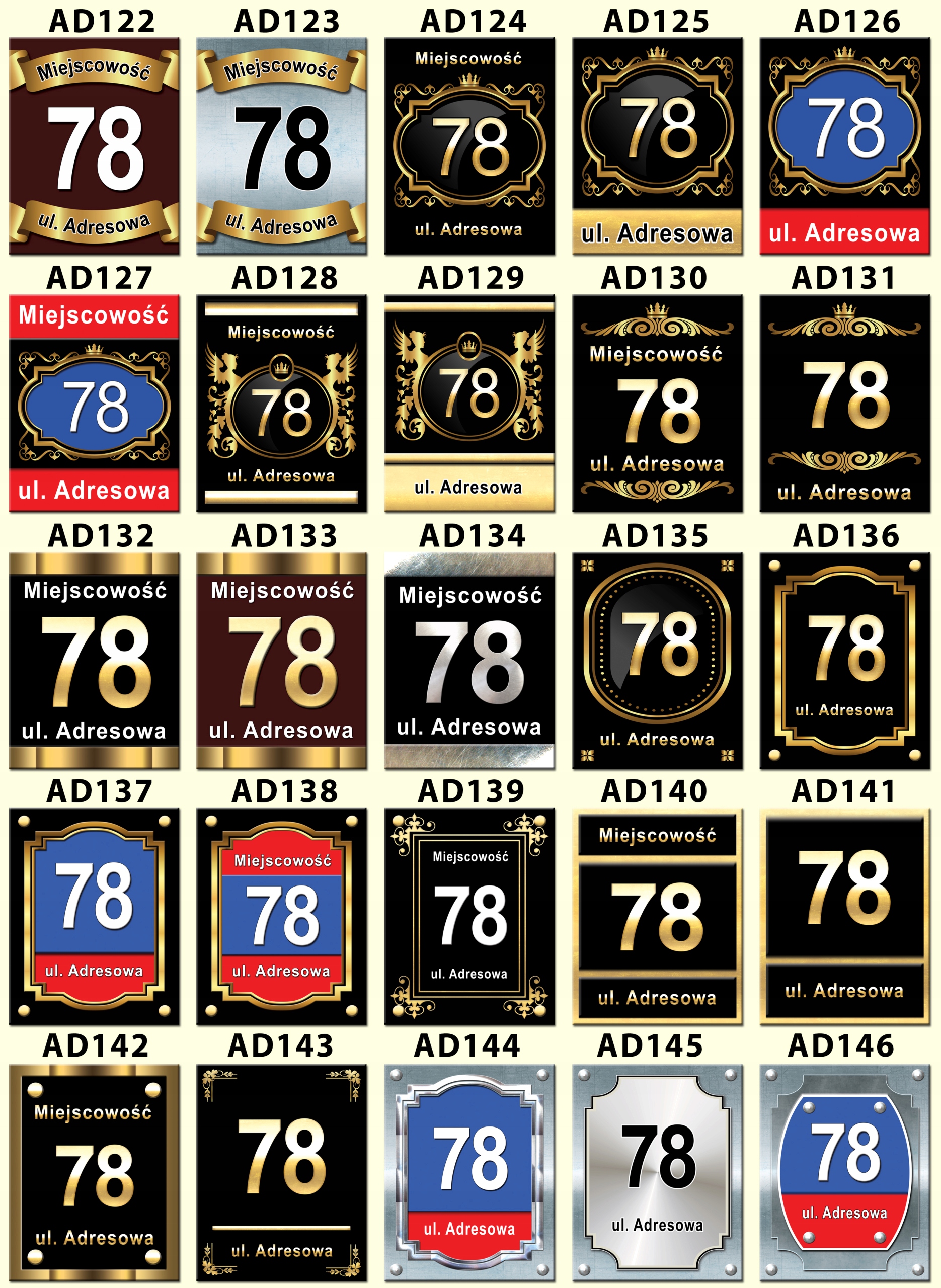 TABLICZKA ADRES NUMER DOM POSESJA ULICA DZIAŁKA Długość (cm) 30