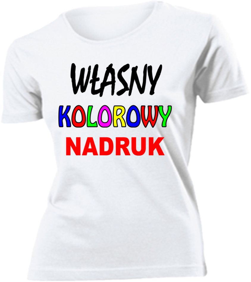 Koszulka Z Własnym Nadrukiem Damska Biała roz XXL
