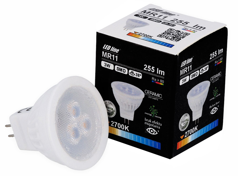 

Żarówka Led MR11 3W Ceramic 38' 255lm ciepła Hurt
