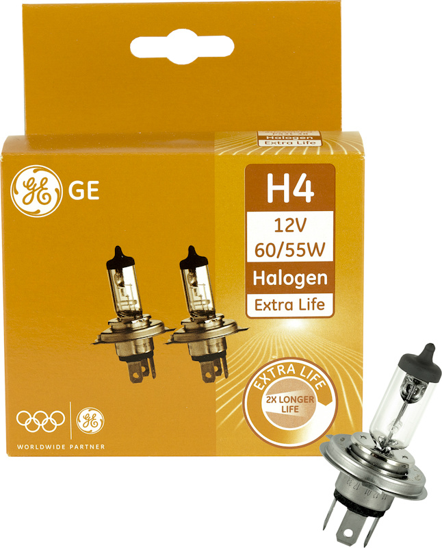 

Żarówka Ge H4 Extra Life Komplet 2 Szt. P43T 12V