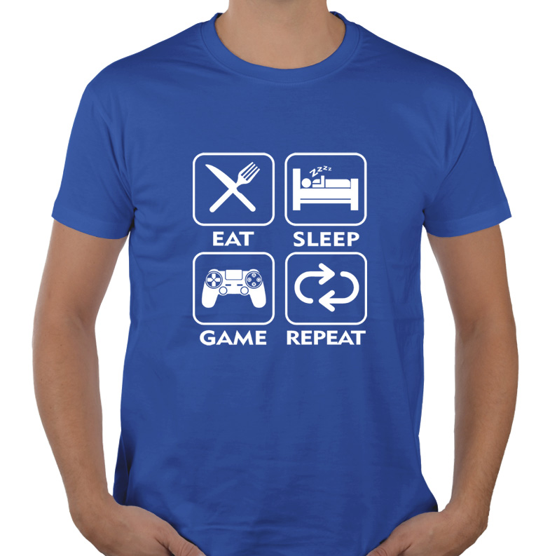 

Eat Sleep Game Repeat 3 koszulki z nadrukiem XL