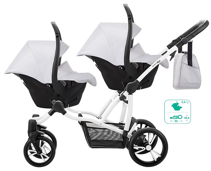 WÓZEK BEBETTO BLIŹNIAK 42 ZESTAW 3W1 MARS 0-13KG Waga (z opakowaniem) 20 kg