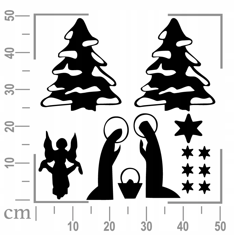 NAKLEJKI ŚWIĄTECZNE 50x50cm OKNO SZYBĘ OZDOBA 21 Kod producenta 01