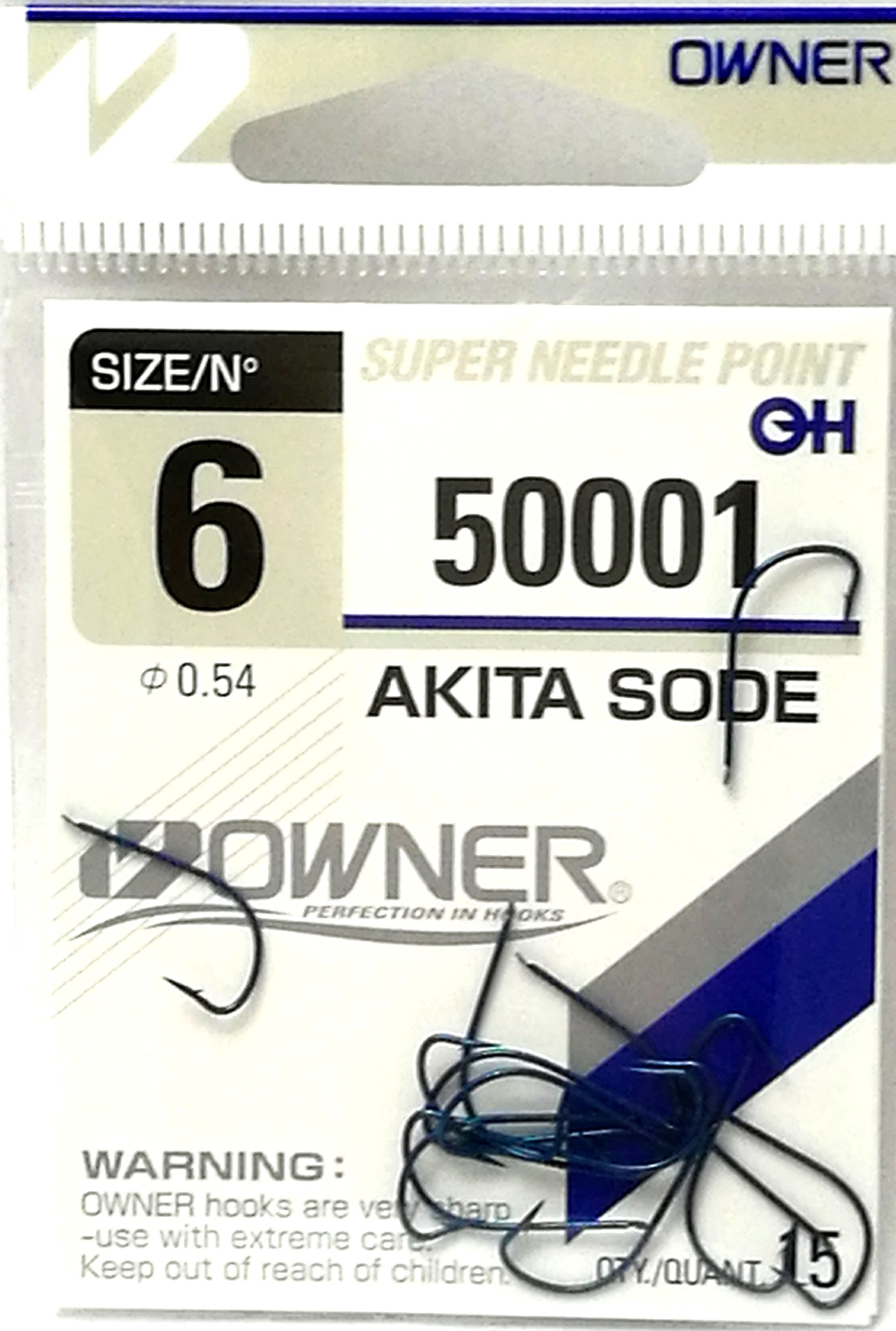Haczyki Owner 50001 Akita Sode Numer 4 Sztuk 14 Niebieskie