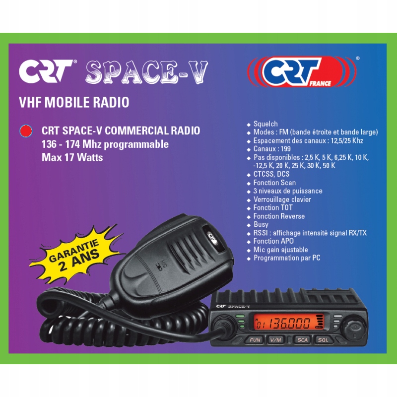 CRT SPACE V мікро УКХ радіостанція 136-174MHz 17W бренд ЕПТ