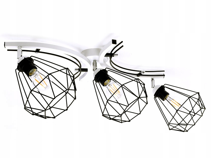 

Lampa sufitowa plafon żyrandol 3xE27 klosz druciak