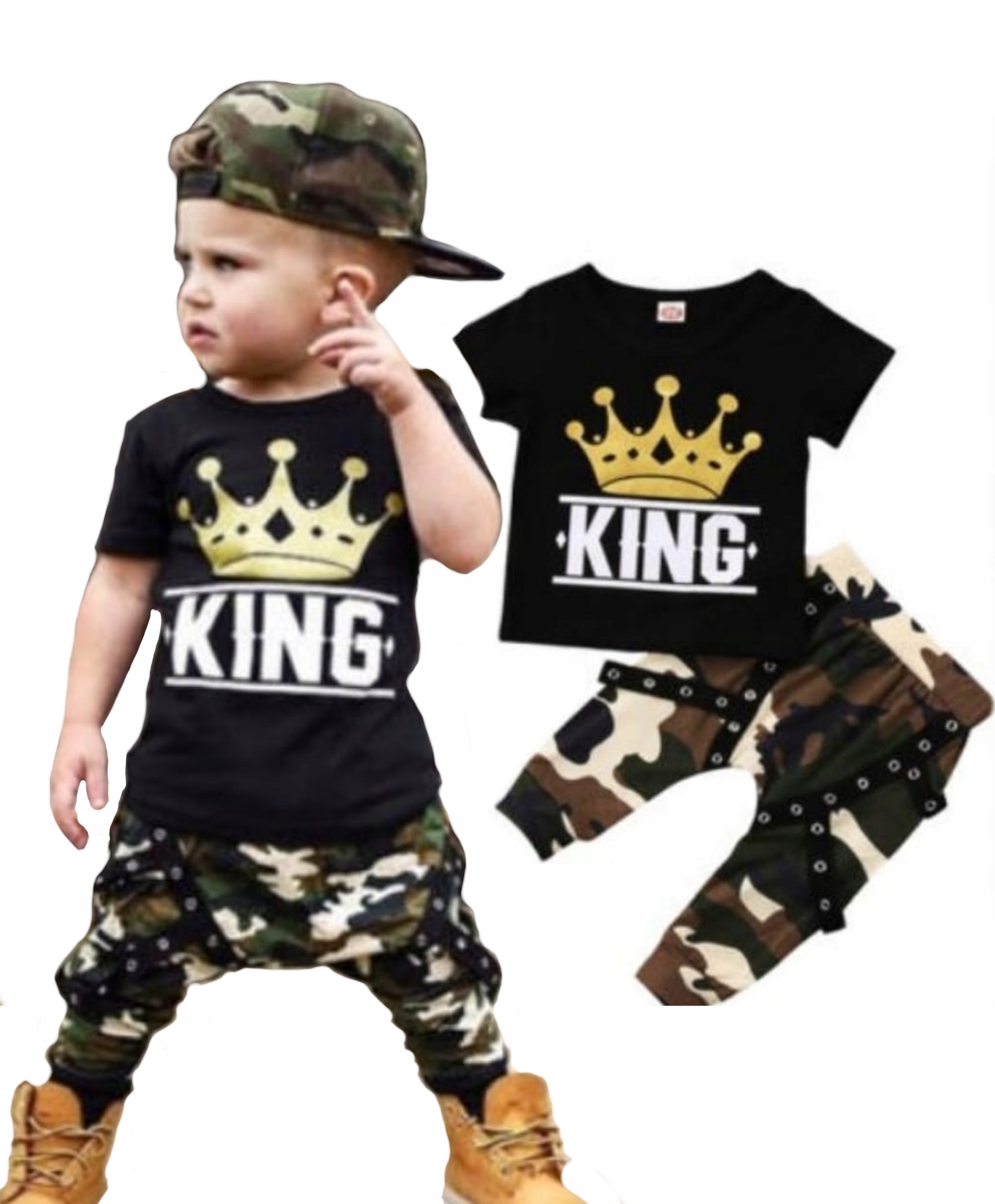 

Zestaw t-shirt spodnie baggy szelki komplet 98 104