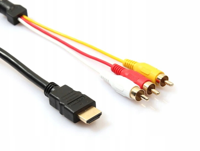 

Nowy Kabel Hdmi na 3RCA Rgb Adapter Fullhd Audio