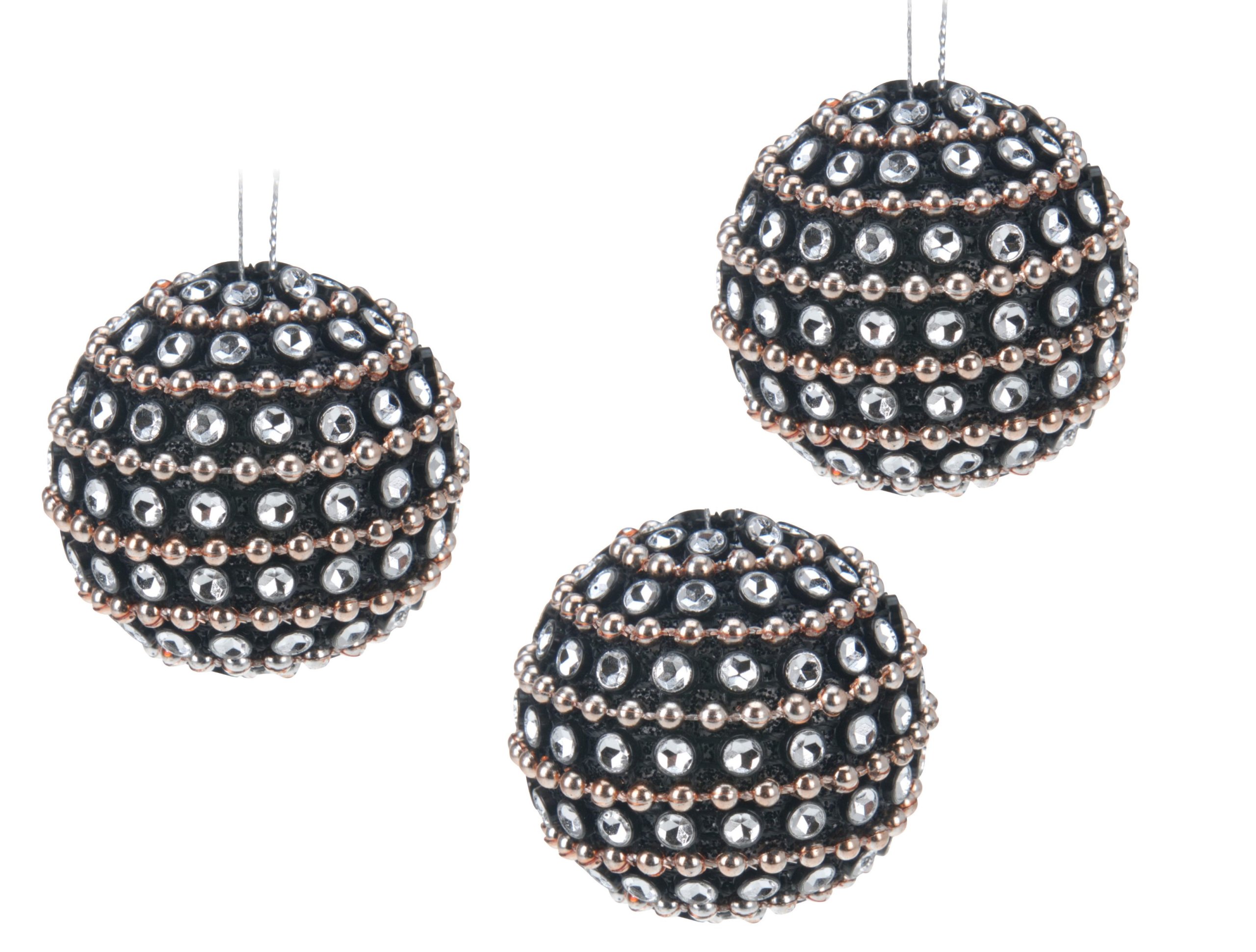 

Piękne Zdobione Bombki Na Choinkę 3szt 3,5cm
