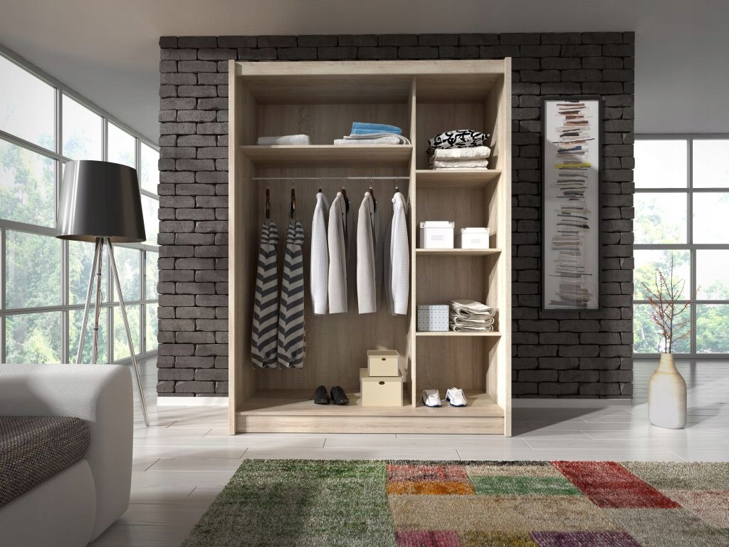 Szafa Przesuwna WEST VI 130cm Dąb Sonoma + Lustra Marka West