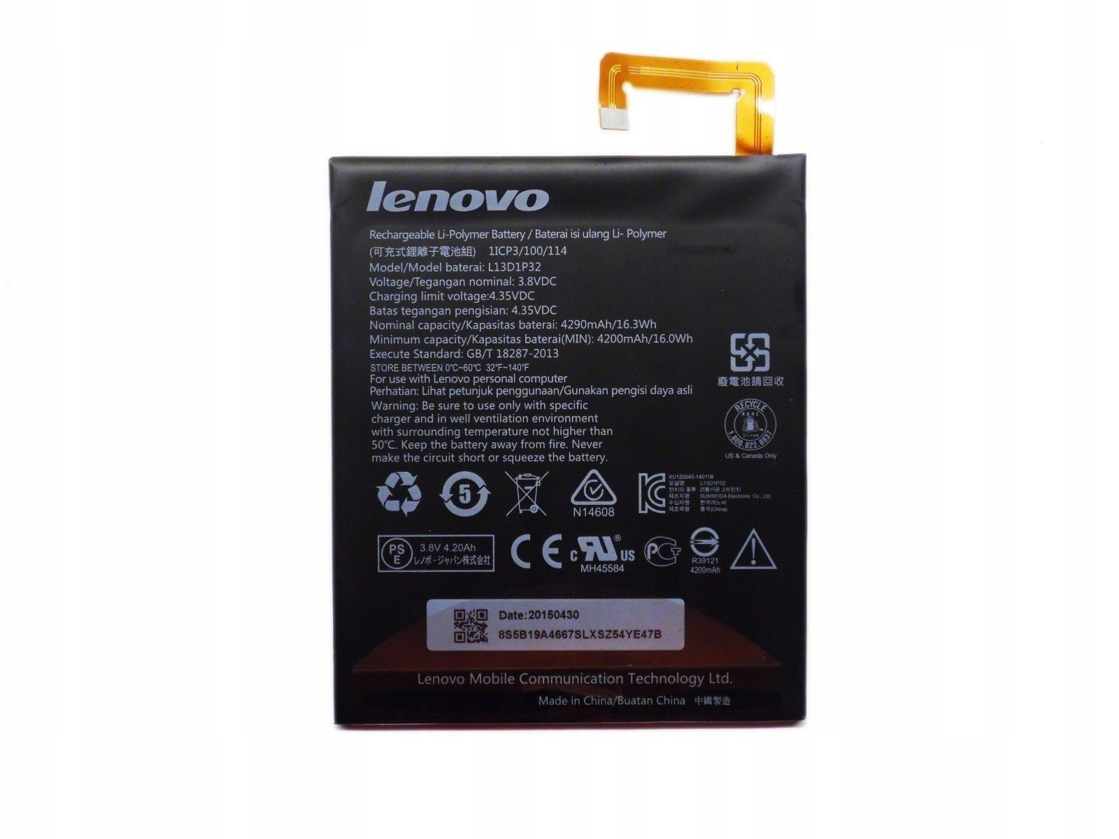 

Nowa Oryginalna Bateria L13D1P32 Lenovo A8-50L 4g