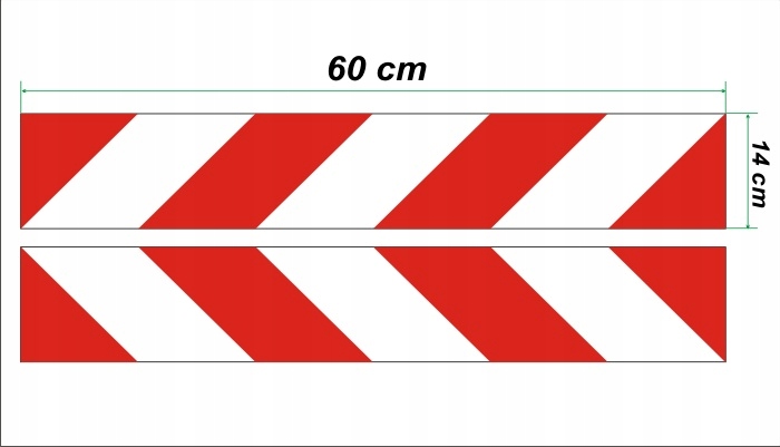 NAKLEJKI PASY OSTRZEGAWCZE ODBLASKOWE - 14 x 60 cm Producent części inny