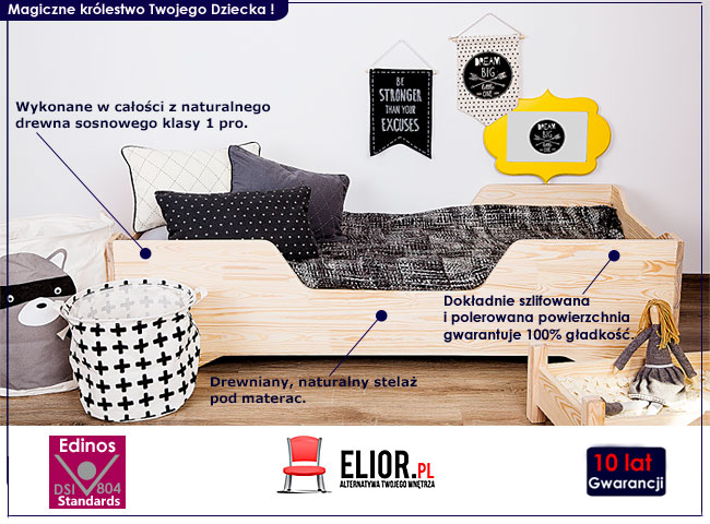 ŁÓŻKO DREWNIANE DZIECIĘCE MŁODZIEŻOWE 21 ROZMIARÓW Marka Elior