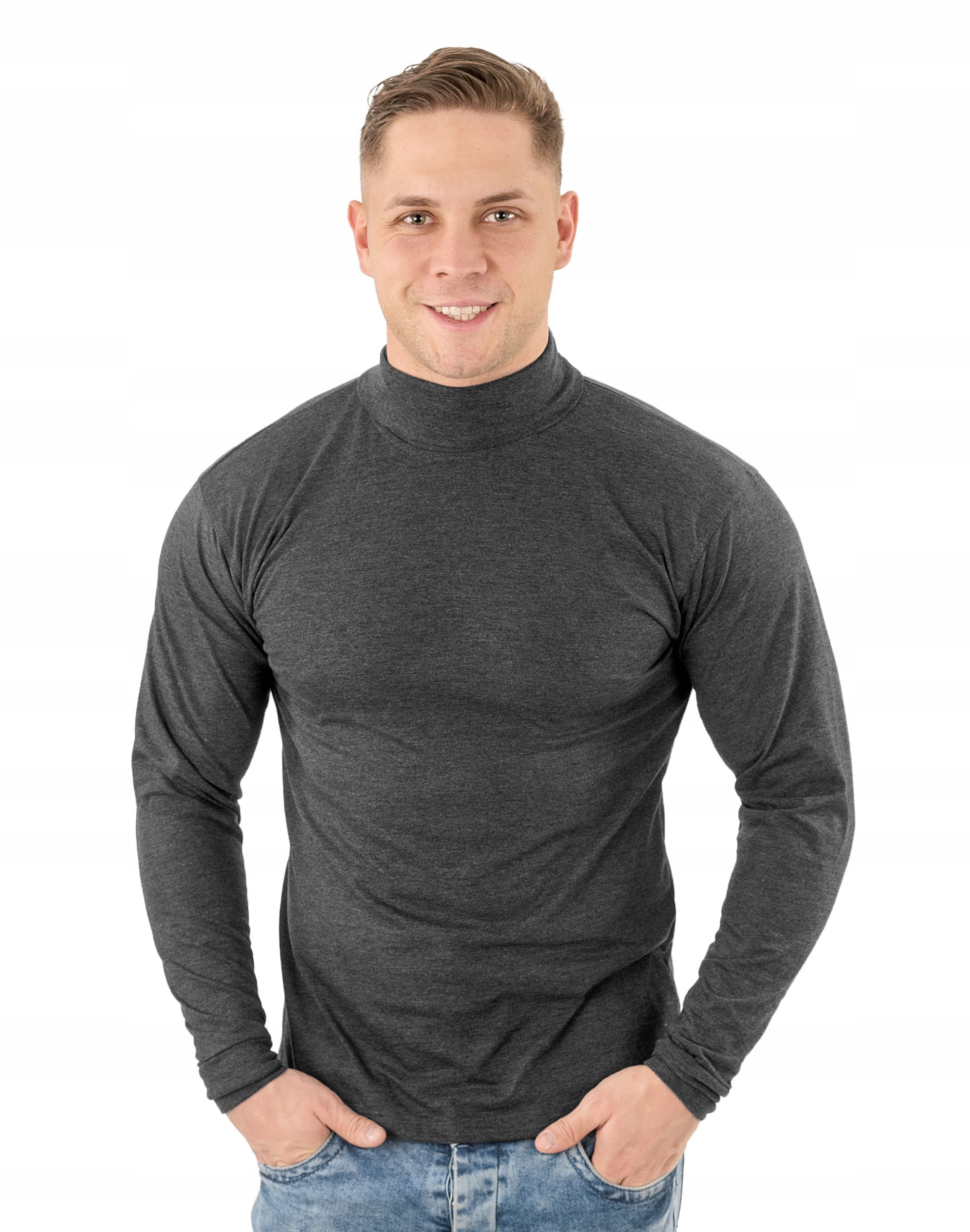 

Elegancki Sweter Golf Męski Golfy Wxm 3XL antracyt
