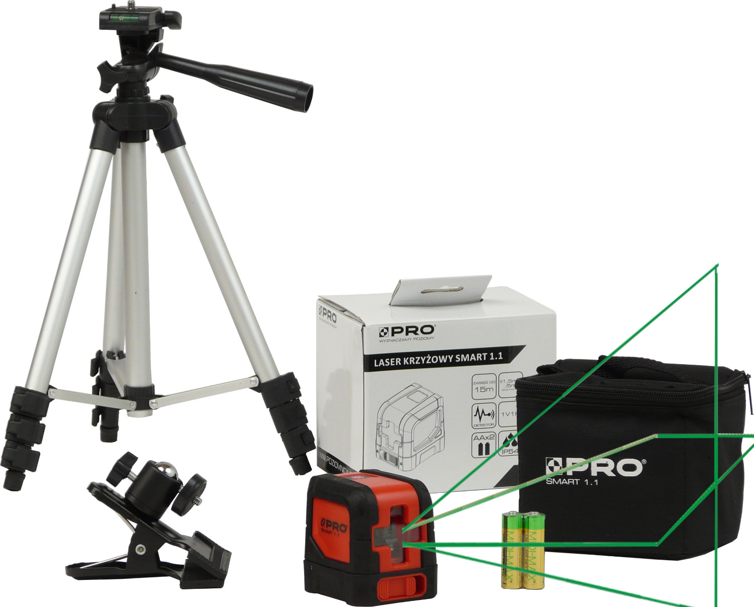 

Laser Krzyżowy Smart 1.1G Pro statyw Zielona Wią