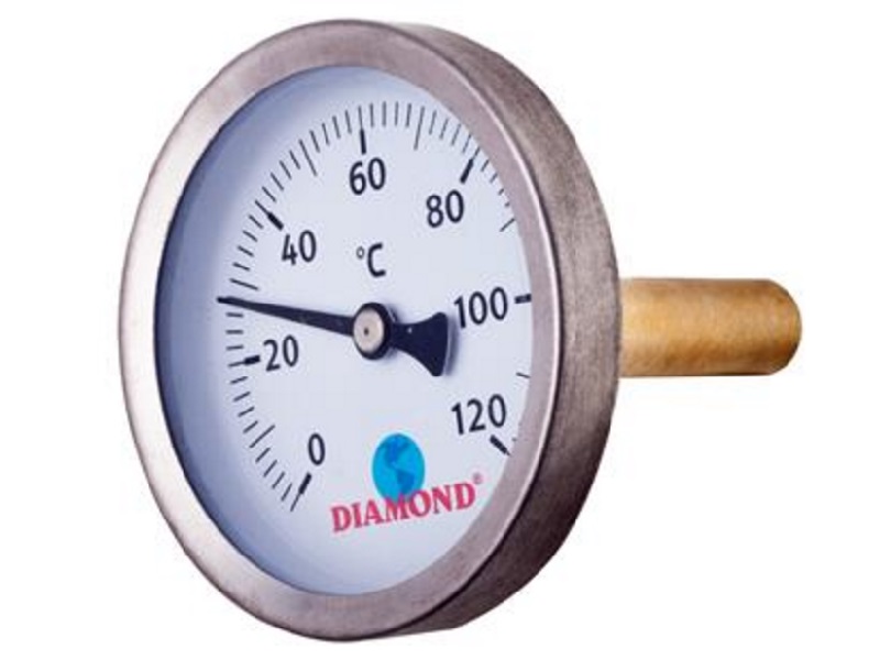 

Termometr Tarczowy Tylny 63MM 1/2' 0-120C Diamond