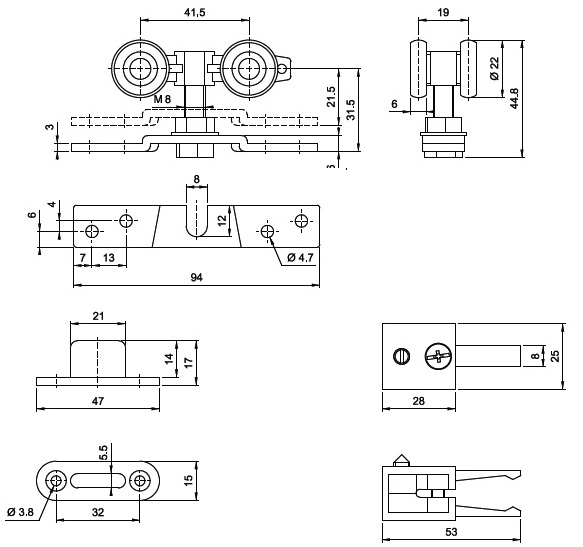 S100 Avanti - Drzwi podwieszane przejściowe 180 cm Kod producenta S100_1,8m