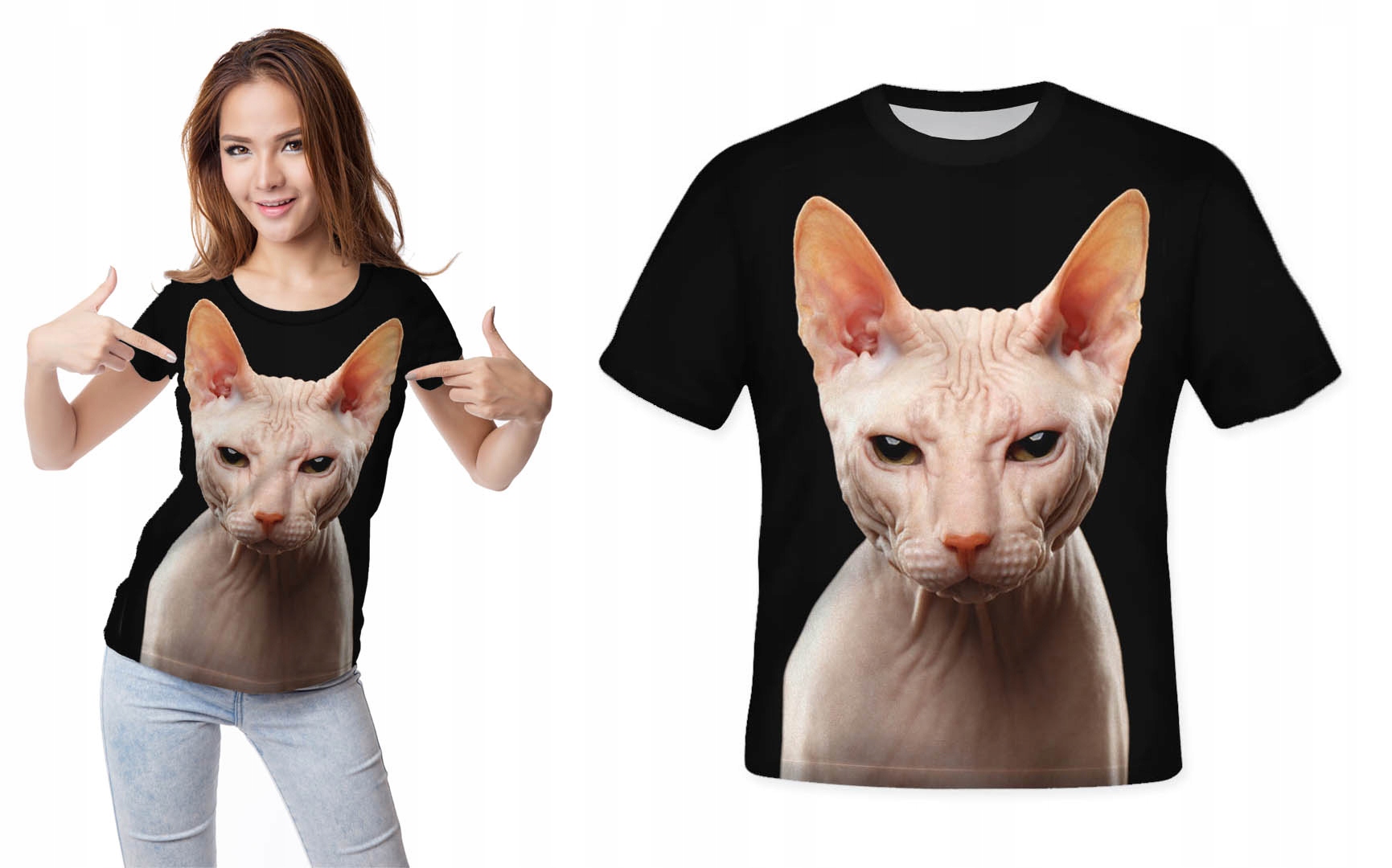 

Koszulka Fullprint Kot Sfinks L Nadruk 3D Plakat