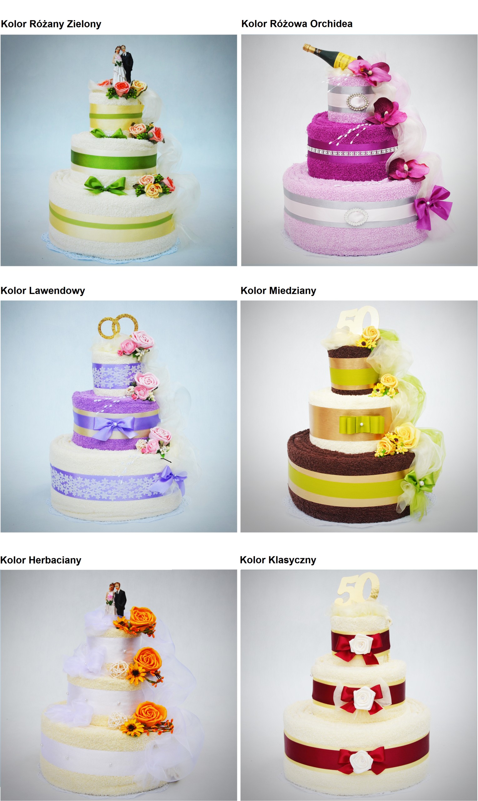 ORYGINALNY PREZENT Ślubny Tort z Ręczników HAFTY Informacje dodatkowe Wykonanie haftu w cenie