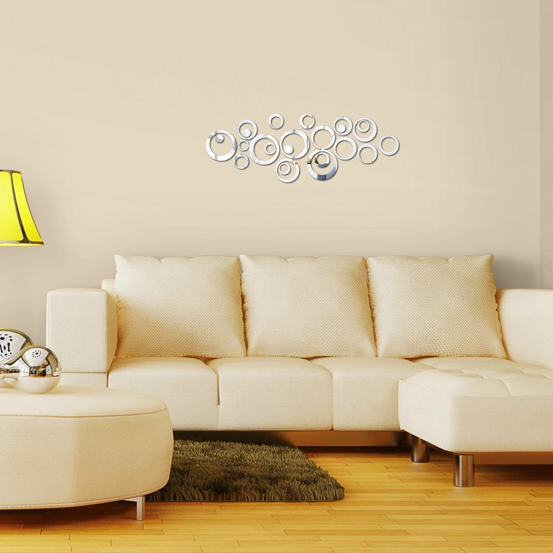 Lustrzane Srebrne koła dekoracyjne 3D Marka inna