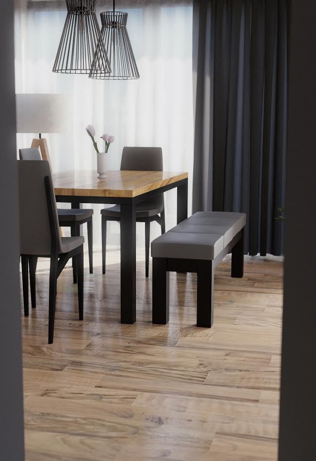 Ławka DREWNIANA MODERN IV do przedpokoju PUFA Marka Meble Stelmach