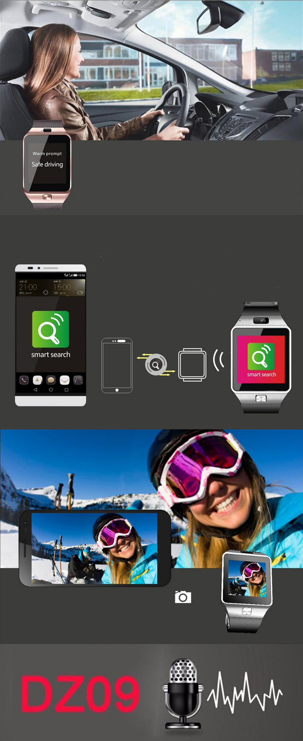 SMARTWATCH DZ09 ZEGAREK 34 FUNKCJE ROZMOWY SIM PL Rodzaj smartwatch