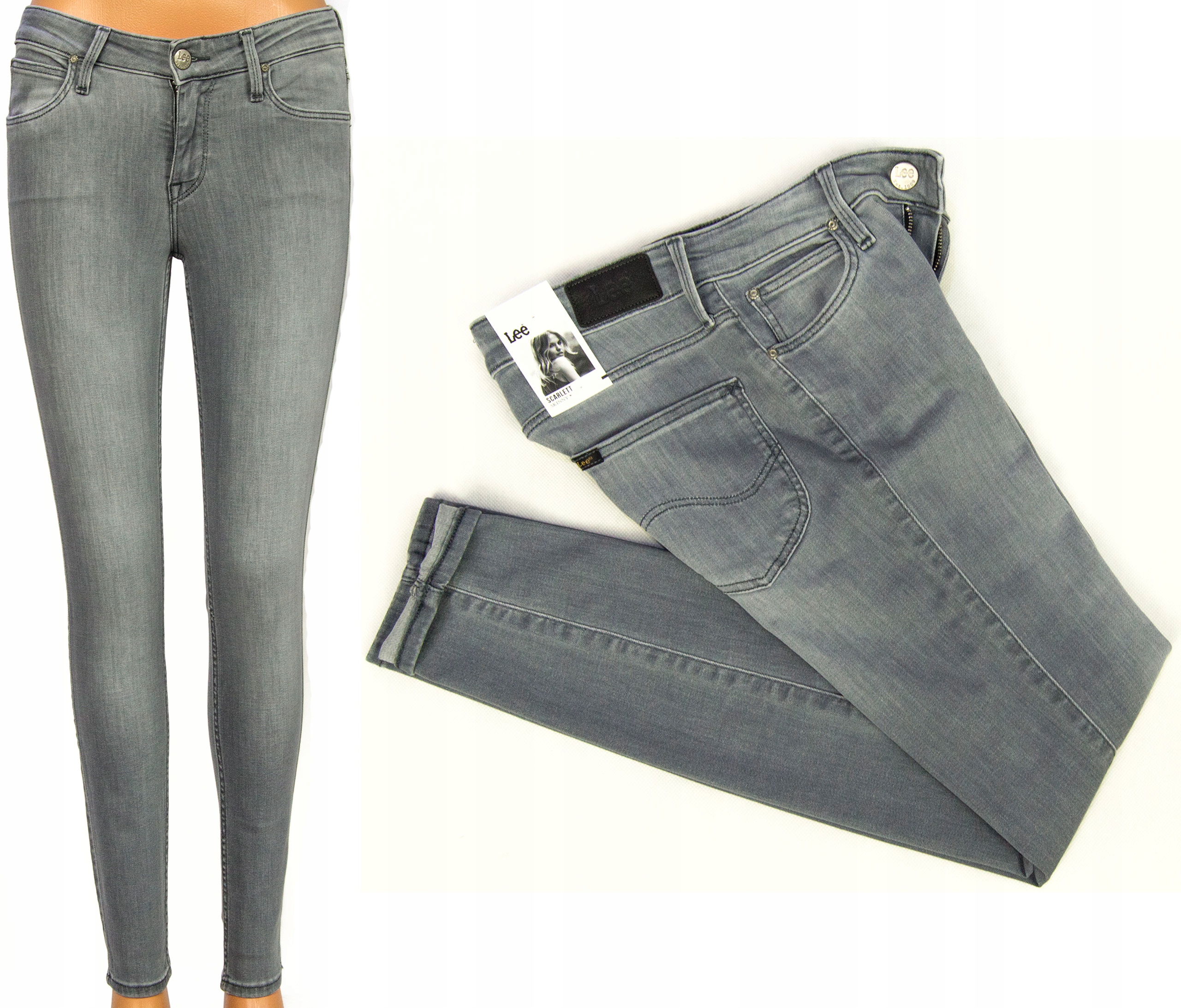 Lee Scarlett Grey Džíny Skinny W27 L35