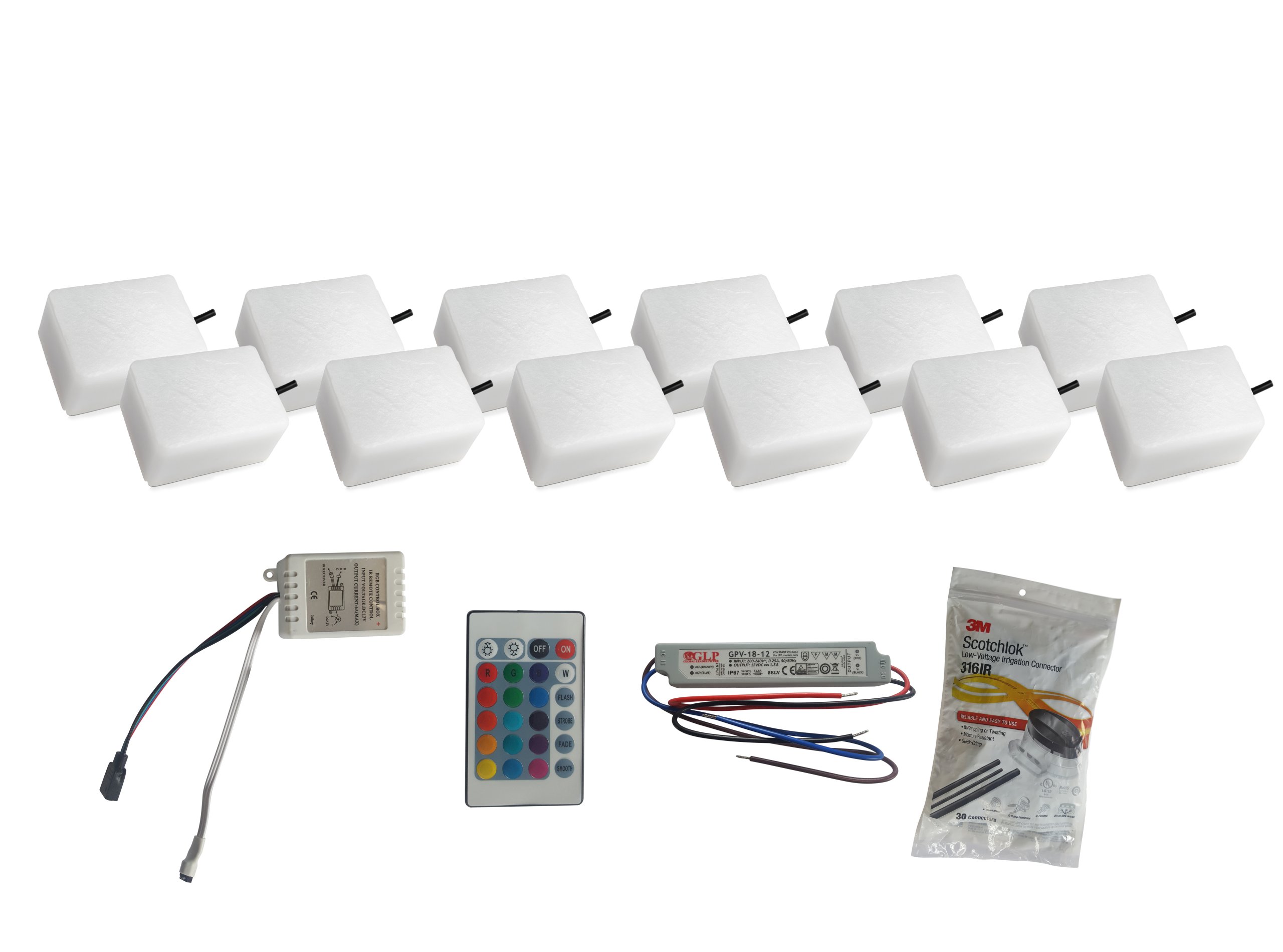 12 x Svietiaca Led dlažobná kocka 9X12 Nostalit Rgb