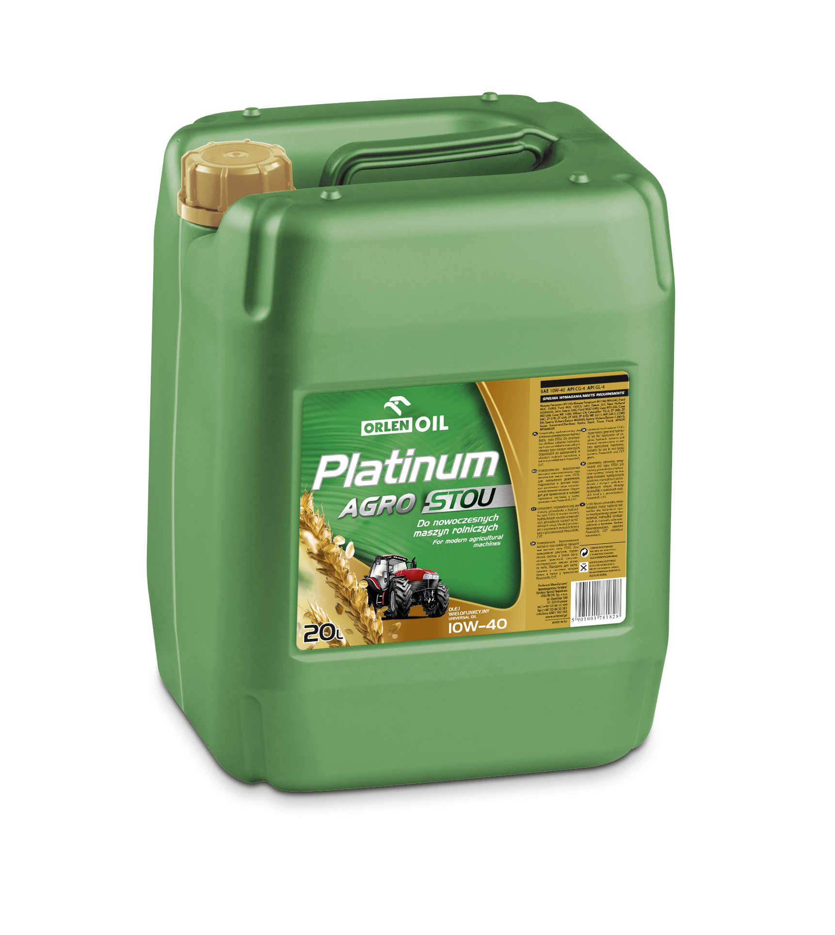 Olej wielofunkcyjny AGRO (20L) 10W40 ,API CG-4, CL-4, ALLISON C4, CASE