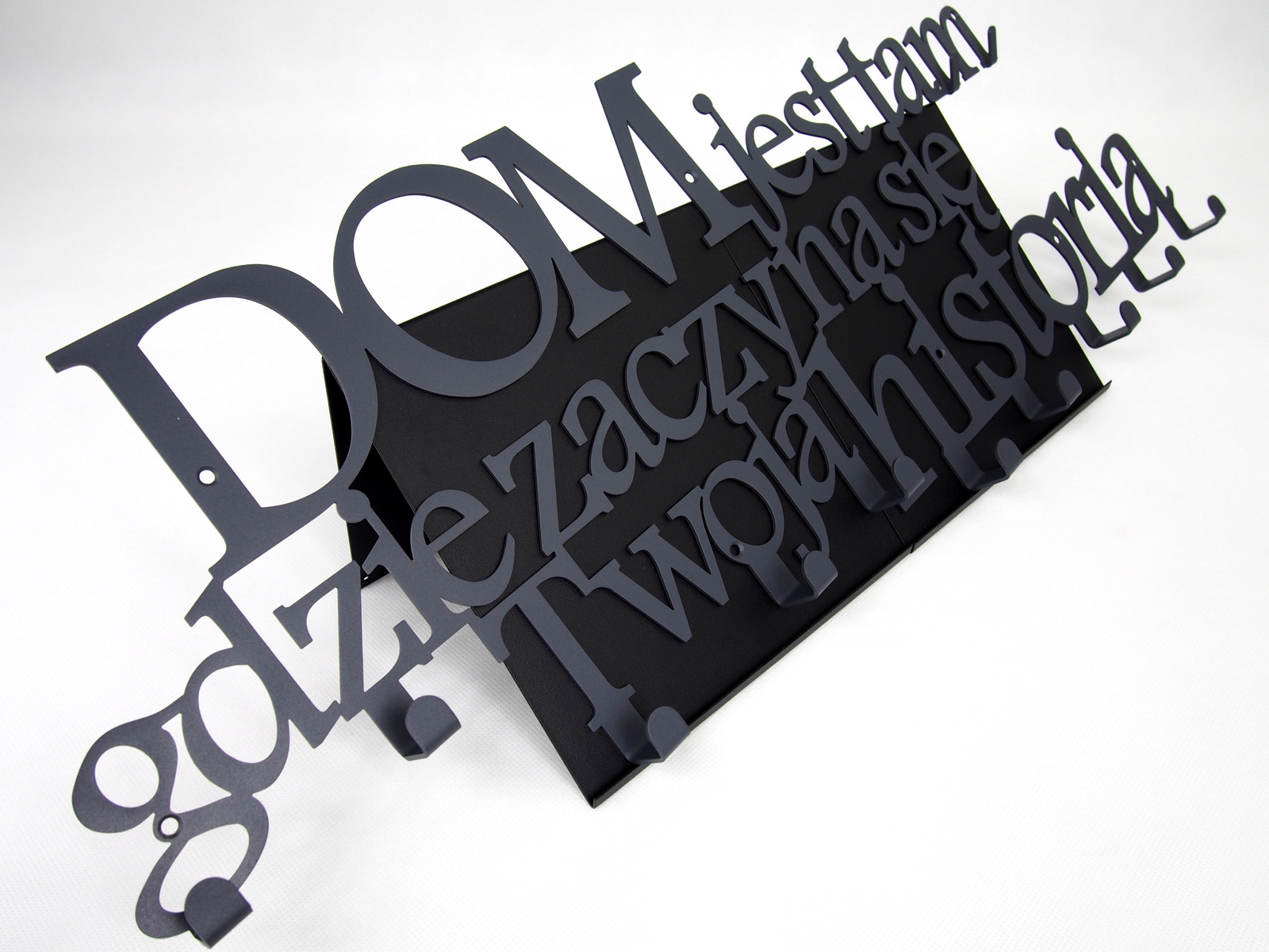 Wieszak ścienny Ubrania + 2Klucze Polska Sentencja Materiał Metal