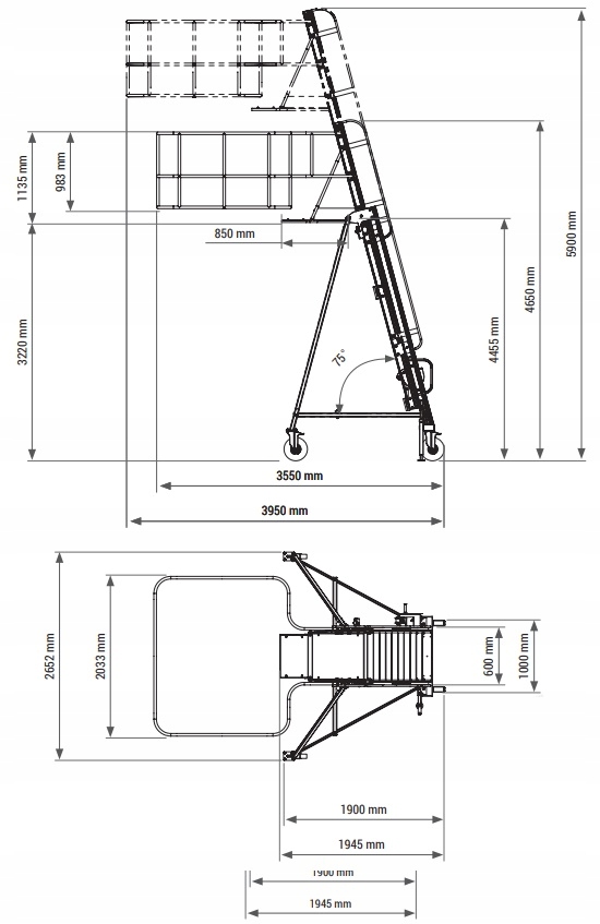 PODEST RUCHOMY DO OBSŁUGI WAGONÓW RS 300S Kod producenta RS 300S