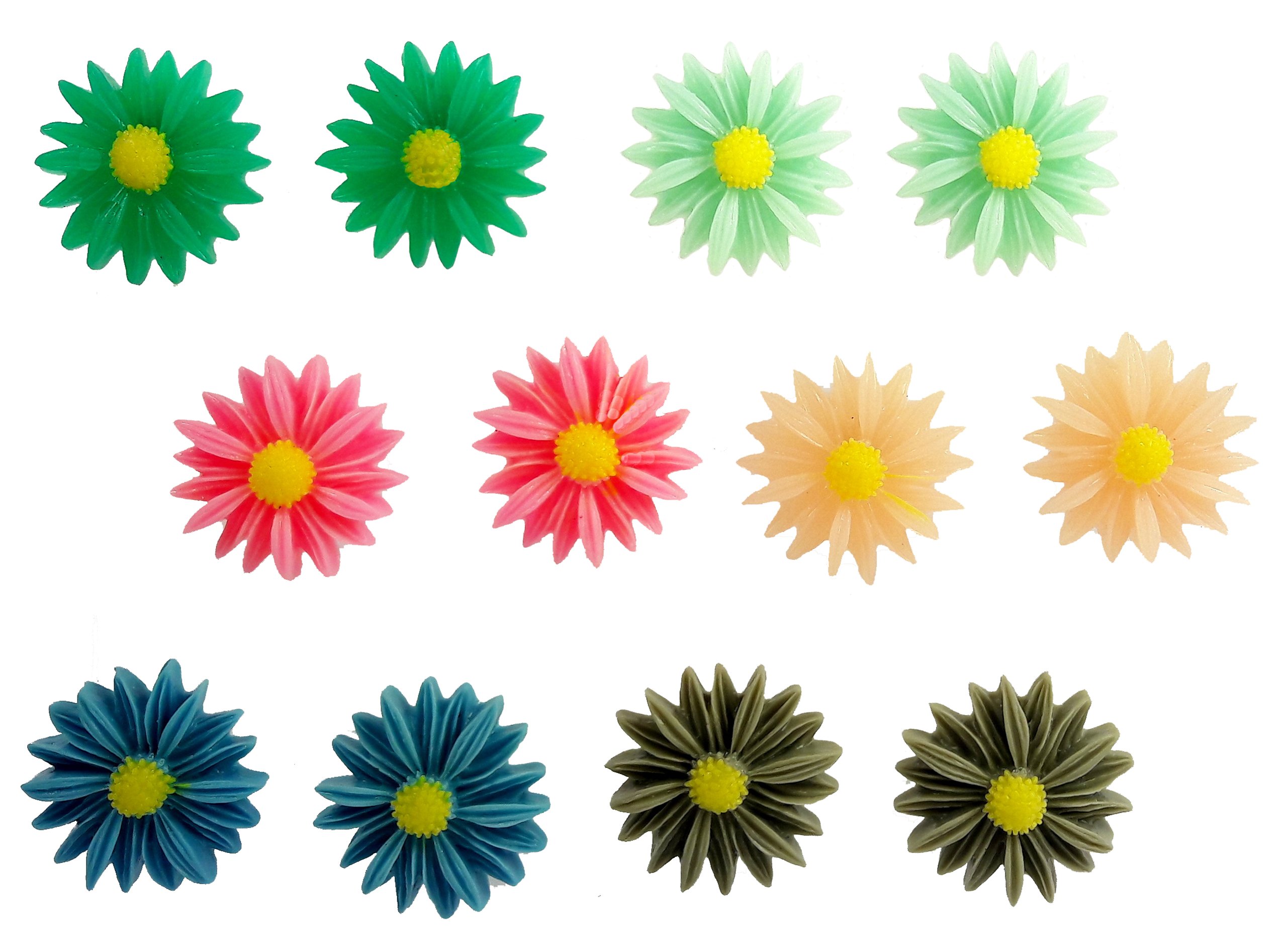 

Zestaw kolczyków 6 par kwiaty stokrotki daisy