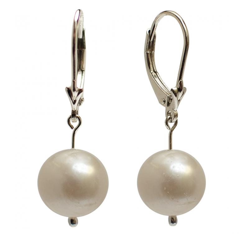 Stříbrné Náušnice S Velkými Pravými Perlami