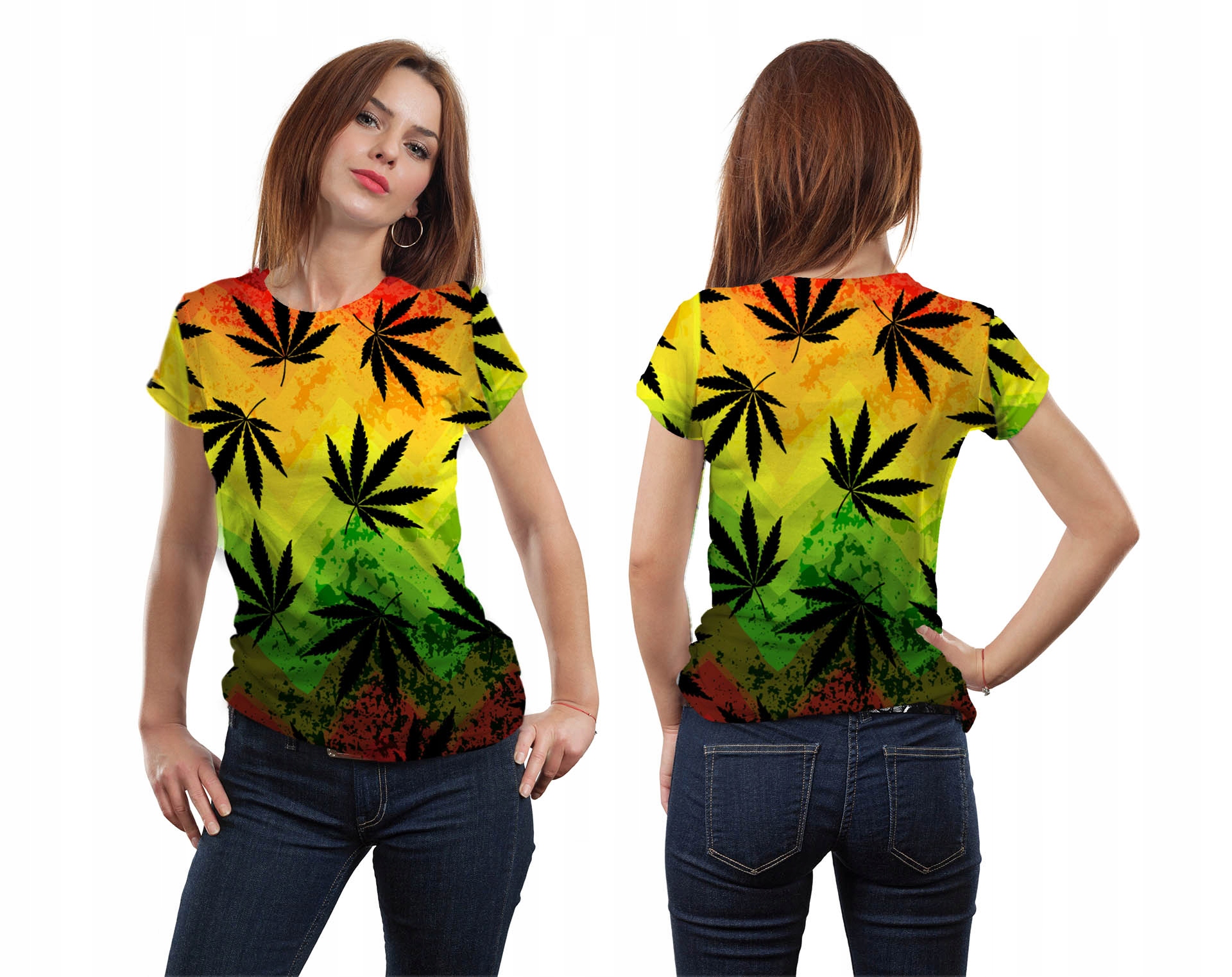 

Koszulka 3D Grafika T-shirt Trawka M Modna Trwała