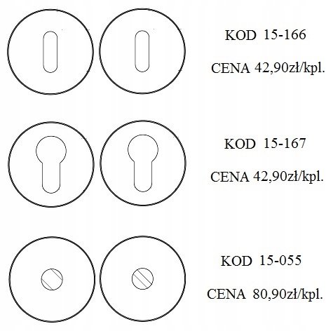 Klamka 1515 rozeta okrągła chrom satyna Convex Rodzaj Klamka wewnętrzna