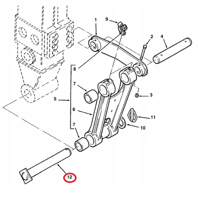 SWORZEŃ ŁYŻKI TYLNEJ TEREX 760 860 960 45x325 Producent części inny