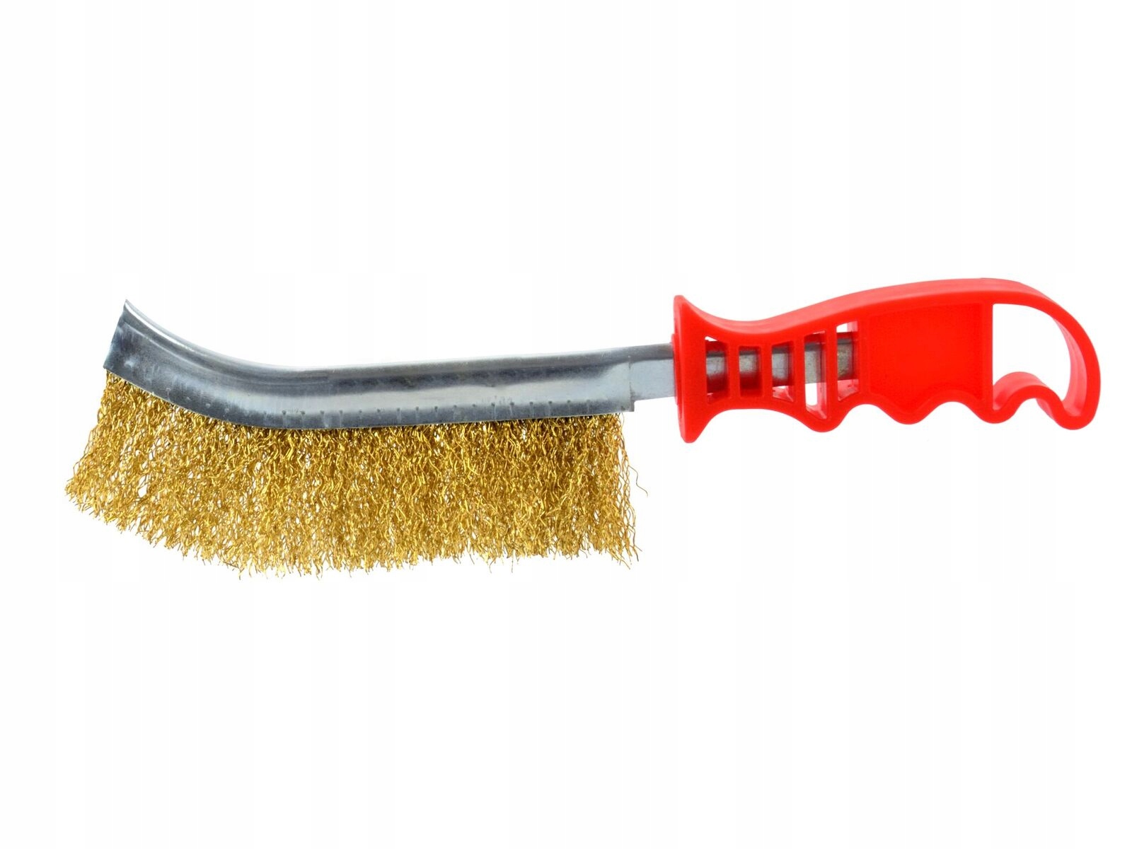 RĘCZNA SZCZOTKA DRUCIANA MOSIĘŻNA WĄSKA WYGIĘTA