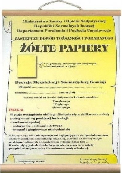 

Dyplom Żółte papiery Wariata -tki śmieszny